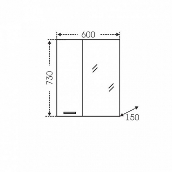 Зеркало-шкаф САНТА Родос 60 R правое, с подсветкой