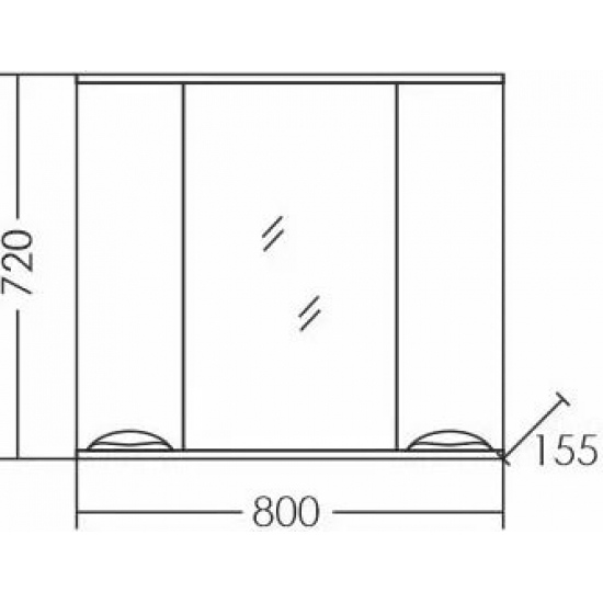 Зеркало-шкаф САНТА Родос 80 с подсветкой