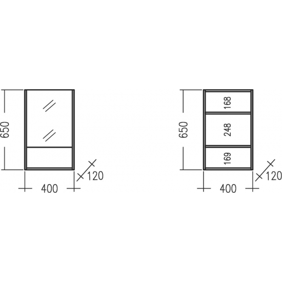 Зеркало-шкаф САНТА Сити 40 универсальное