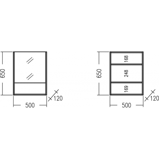 Зеркало-шкаф САНТА Сити 50 универсальное