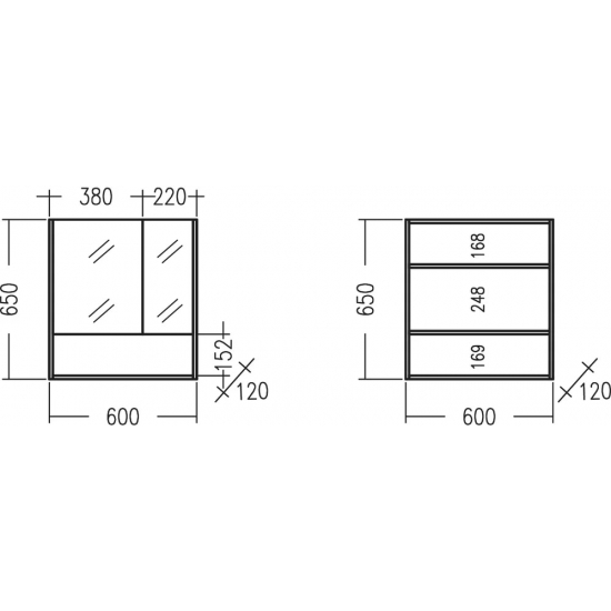 Зеркало-шкаф САНТА Сити 60