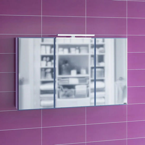 Зеркало-шкаф САНТА Стандарт 120 фацет, со светильником