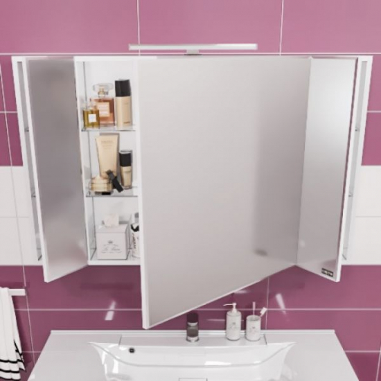 Зеркало-шкаф САНТА Стандарт 120 фацет, со светильником