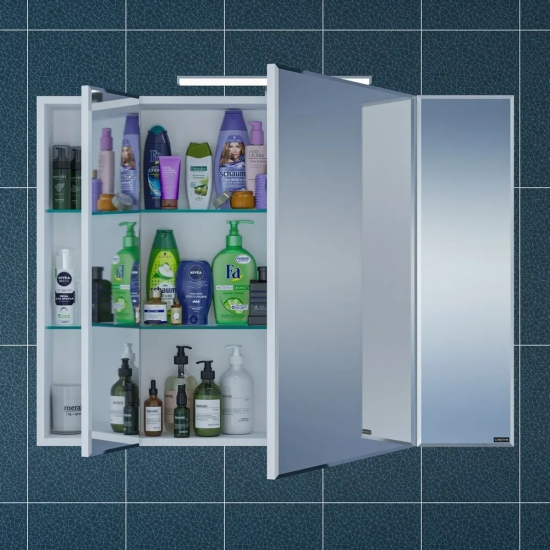 Зеркало-шкаф САНТА Стандарт 120 фацет, со светильником