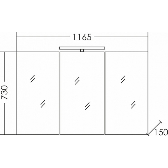 Зеркало-шкаф САНТА Стандарт 120 фацет, со светильником