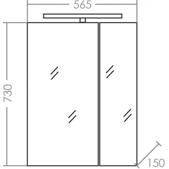 Зеркало-шкаф САНТА Стандарт 60 со светильником