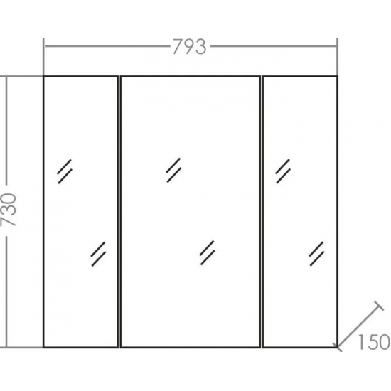 Зеркало-шкаф САНТА Стандарт 80 фацет
