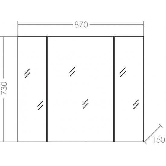 Зеркало-шкаф САНТА Стандарт 90 фацет