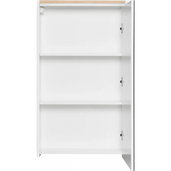 Зеркало-шкаф STWORKI Дублин 50 с подсветкой, навесное, белое, прямоугольное