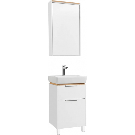 Зеркало-шкаф STWORKI Дублин 50 с подсветкой, навесное, белое, прямоугольное