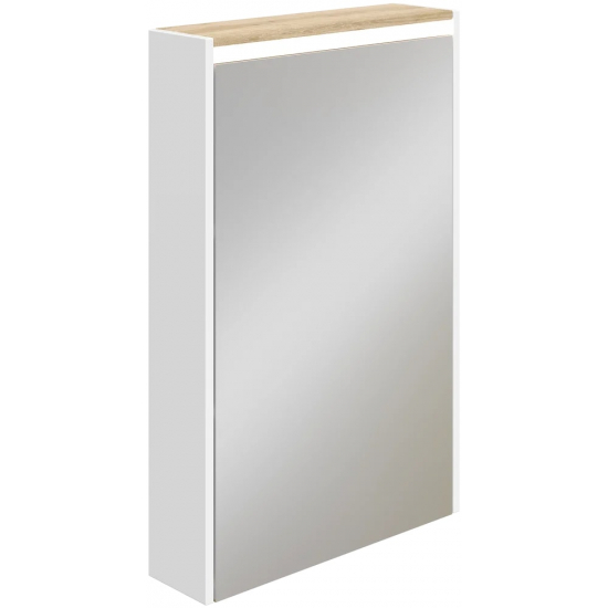 Зеркало-шкаф STWORKI Дублин 60 с подсветкой, навесное, белое, прямоугольное