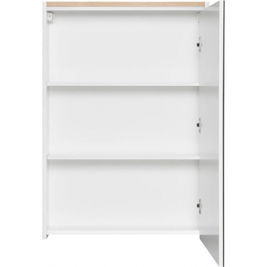 Зеркало-шкаф STWORKI Дублин 60 с подсветкой, навесное, белое, прямоугольное