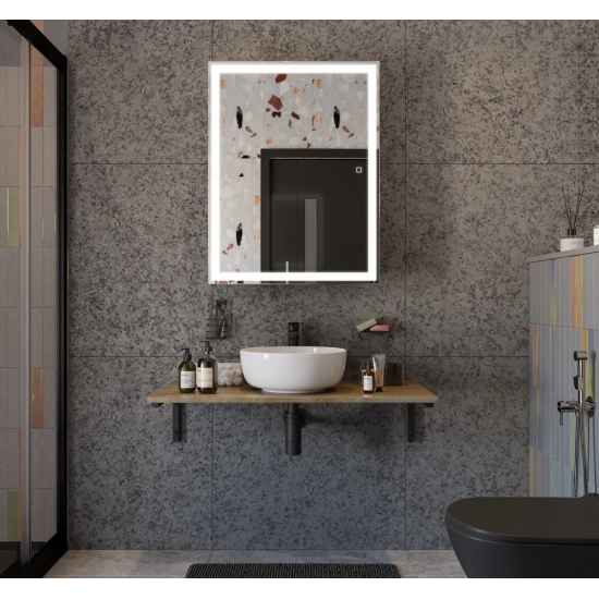 Зеркало-шкаф STWORKI Эстерсунд 60 с подсветкой, сенсорное, прямоугольное, белое, в современном стиле