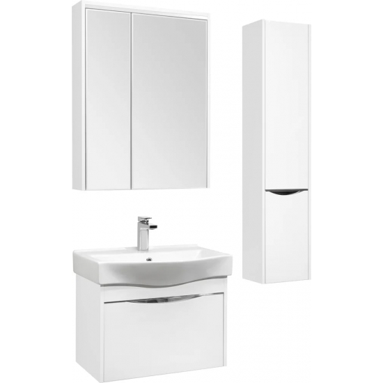 Зеркало-шкаф STWORKI Хельсинки 65 с подсветкой, навесной , белый, ДСП эмаль, светодиоды