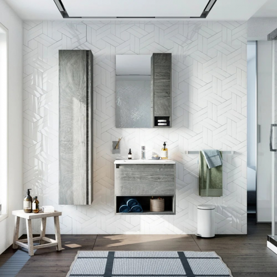 Зеркало-шкаф STWORKI Карлстад 60 R правое дуб рошелье