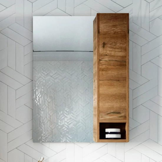 Зеркало-шкаф STWORKI Карлстад 60 R правое, дуб рустикальный