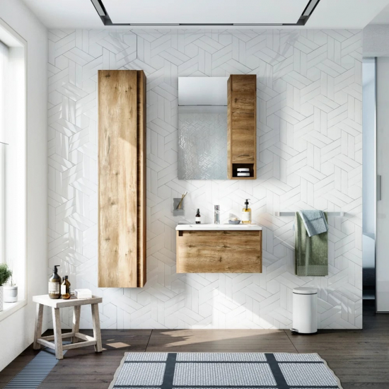 Зеркало-шкаф STWORKI Карлстад 60 R правое, дуб рустикальный