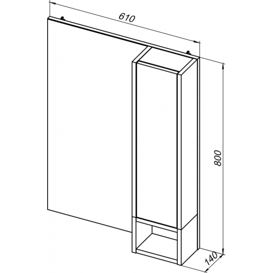 Зеркало-шкаф STWORKI Карлстад 60 R правое, дуб рустикальный