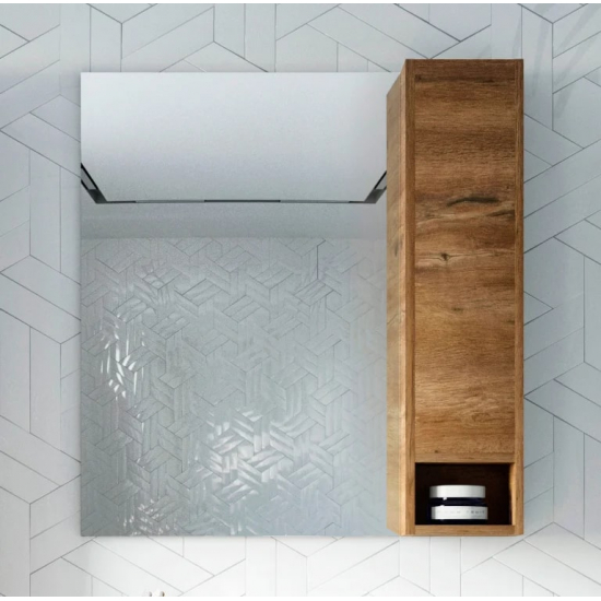 Зеркало-шкаф STWORKI Карлстад 75 R правое, дуб рустикальный