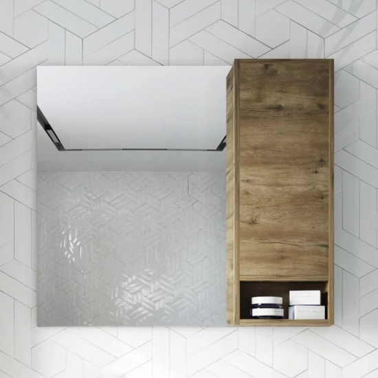 Зеркало-шкаф STWORKI Карлстад 90 R правое, дуб рустикальный