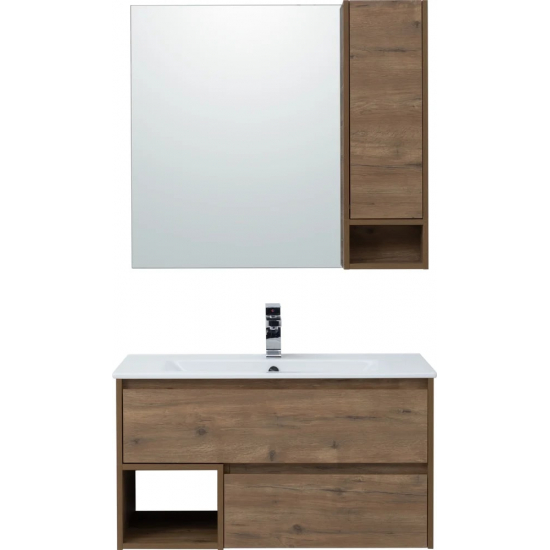 Зеркало-шкаф STWORKI Карлстад 90 R правое, дуб рустикальный