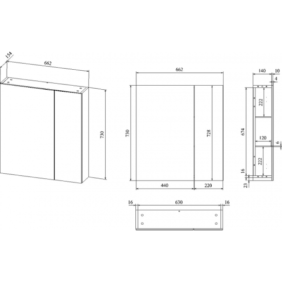 Зеркало-шкаф STWORKI Копенгаген 70 белое, навесное, прямоугольное, в современном стиле