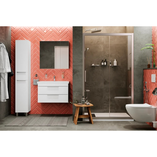 Зеркало-шкаф STWORKI Копенгаген 80 белое, навесное, прямоугольное, в современном стиле