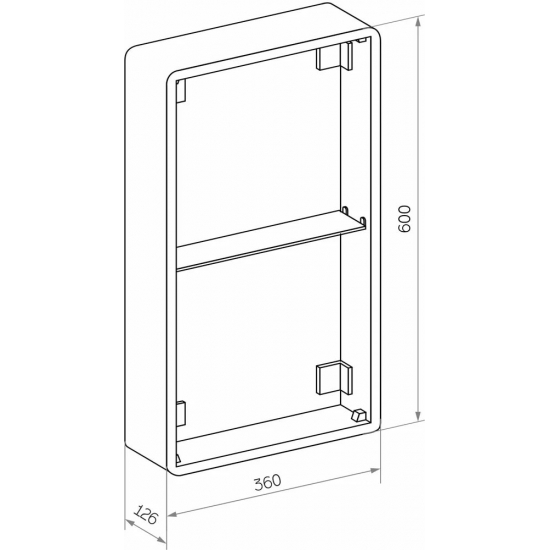 Зеркало-шкаф STWORKI Мальмё МВК074 45, с подсветкой, белый, прямоугольный, навесной, овальный