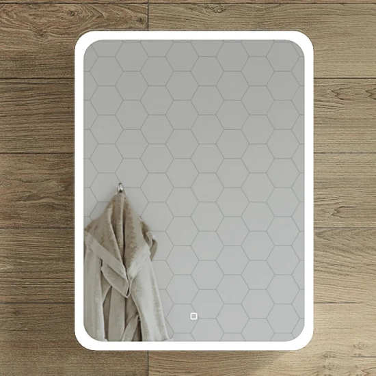 Зеркало-шкаф STWORKI Монтре 60 с подсветкой, сенсорное, светодиод в полотне, навесной, белой, МДФ