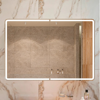 Зеркало-шкаф STWORKI Ольборг МВК078 120, с подсветкой, прямоугольный, большой, навесной, лофт