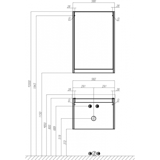 Зеркало-шкаф STWORKI Стокгольм 60, белое, под дерево, прямоугольное, в скандинавском стиле, правое