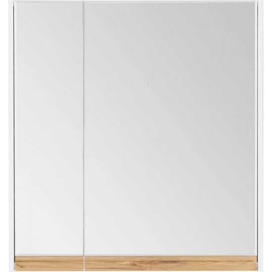 Зеркало-шкаф STWORKI Стокгольм 80 , навесной, белый, под дерево, квадратный