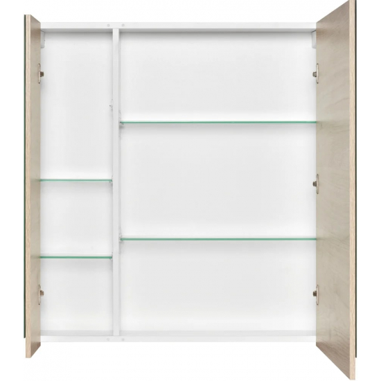 Зеркало-шкаф STWORKI Стокгольм 80 , навесной, белый, под дерево, квадратный