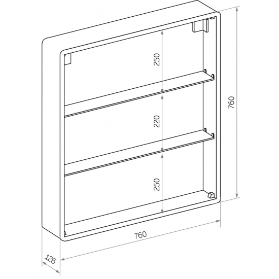 Зеркало-шкаф STWORKI Стокгольм МВК082 80, с подсветкой, прямоугольное, белое, в стиле лофт, навесное