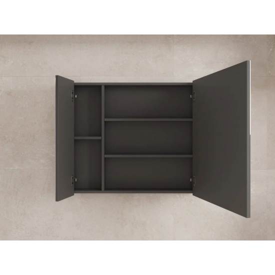 Зеркало-шкаф STYLE LINE Лима 80x70, графит