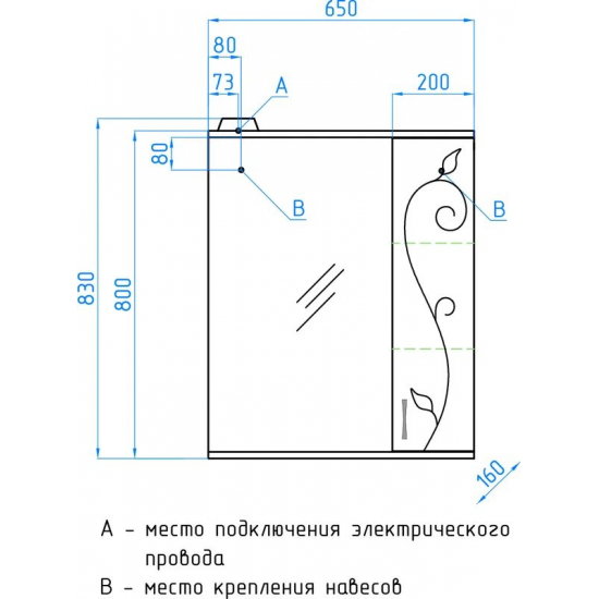 Зеркало-шкаф STYLE LINE Панда 65/С с подсветкой, Фьюжн