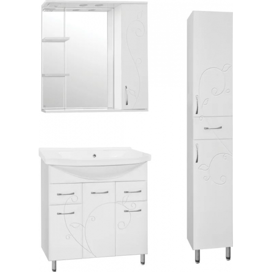 Зеркало-шкаф STYLE LINE Панда 80/С с подсветкой, Фьюжн