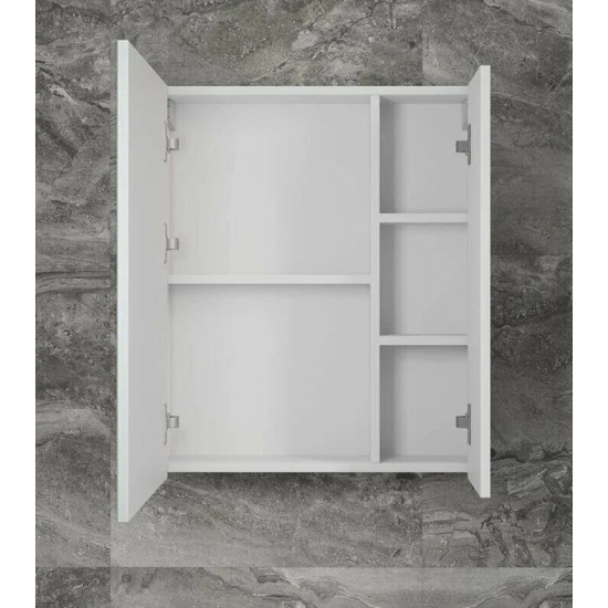 Зеркало-шкаф STYLE LINE Стокгольм 60, белый рифленый софт