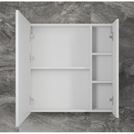 Зеркало-шкаф STYLE LINE Стокгольм 70, белый рифленый софт