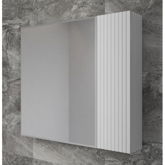 Зеркало-шкаф STYLE LINE Стокгольм 80, белый рифленый софт