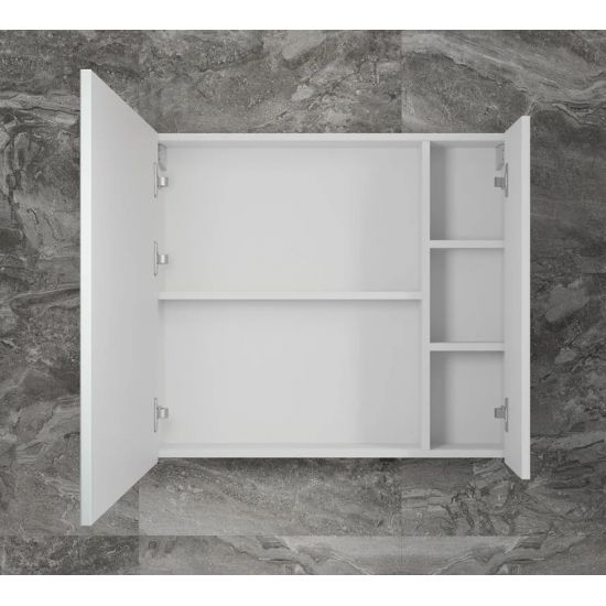 Зеркало-шкаф STYLE LINE Стокгольм 80, белый рифленый софт