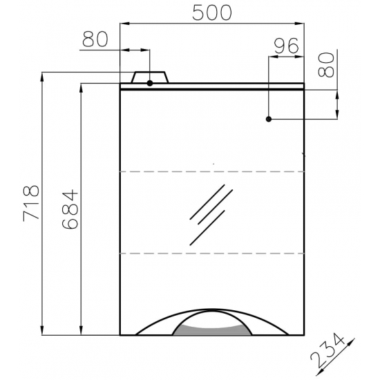 Зеркало-шкаф STYLE LINE Жасмин-2 500/С Люкс с подсветкой