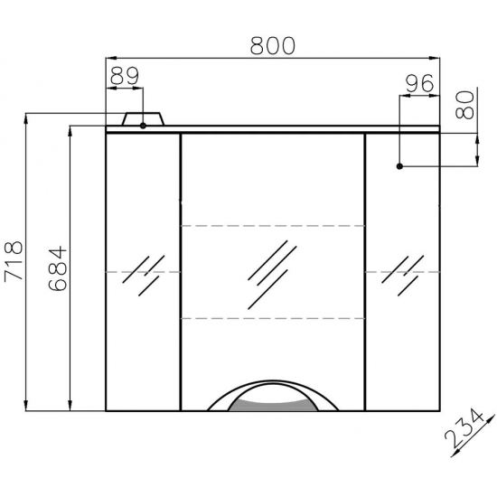 Зеркало-шкаф STYLE LINE Жасмин-2 800/С Люкс с подсветкой