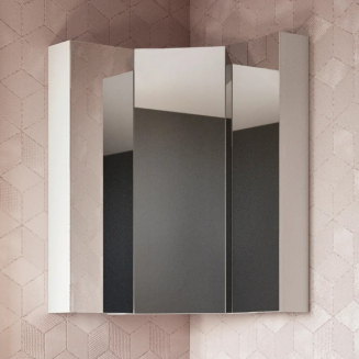 Зеркало-шкаф угловой STWORKI Лунд 60 белый, навесной, белый, российский