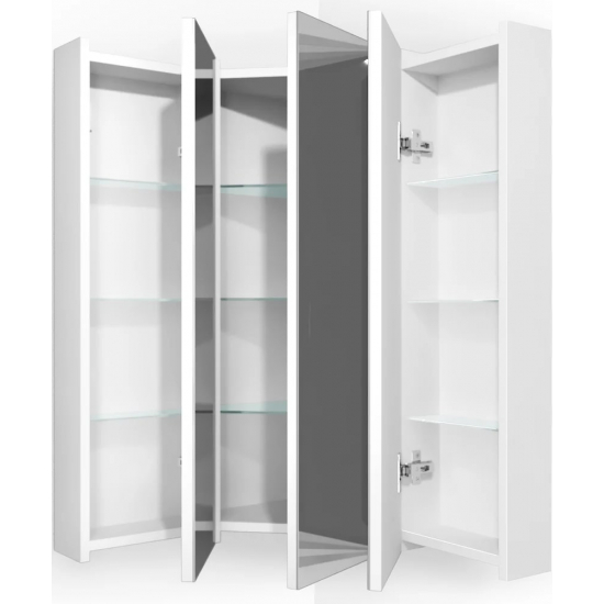 Зеркало-шкаф угловой STWORKI Лунд 60 белый, навесной, белый, российский