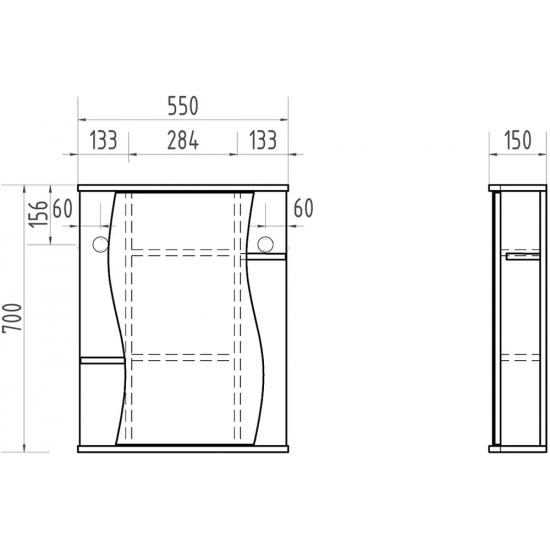 Зеркало-шкаф VIGO Alessandro 3-55 белый