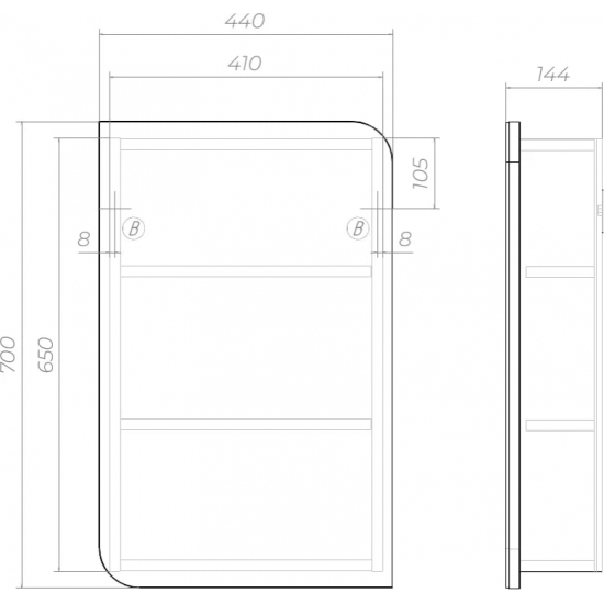 Зеркало-шкаф VIGO Callao 45