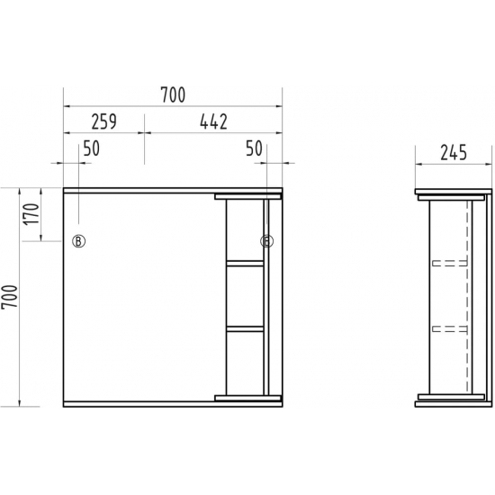 Зеркало-шкаф VIGO Callao 70