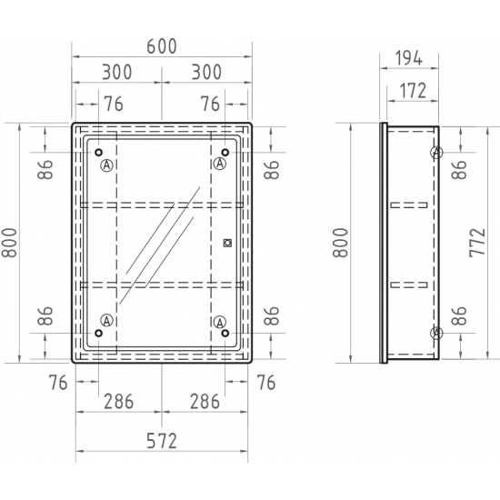 Зеркало-шкаф VIGO Geometry 60