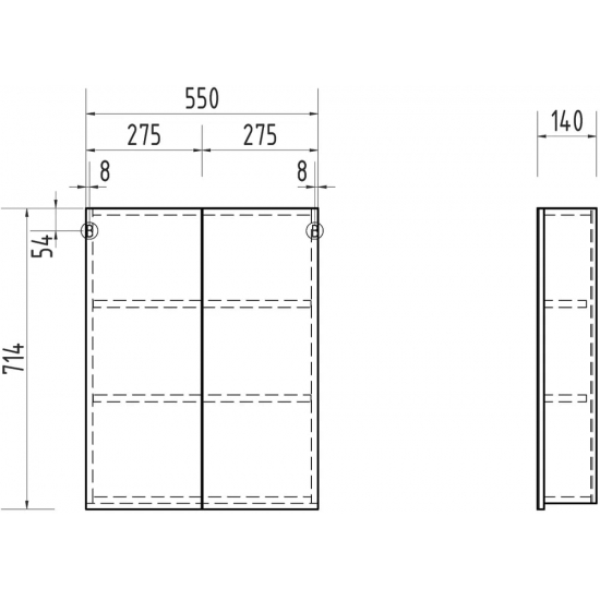 Зеркало-шкаф VIGO Grand 55